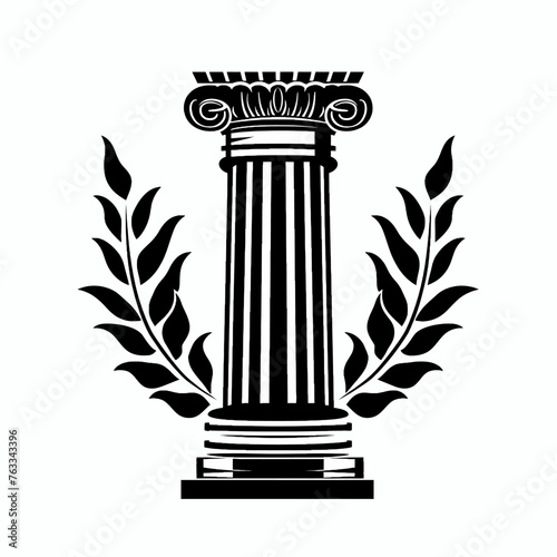 Roman Column with Foliage Logo