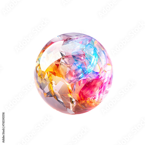 glass sphere ball with a colorful liquid inside of it.