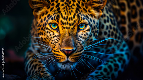 Ein Leopard  eine wilde Katze in freier Bahn. Ein Tier in voller Pracht.