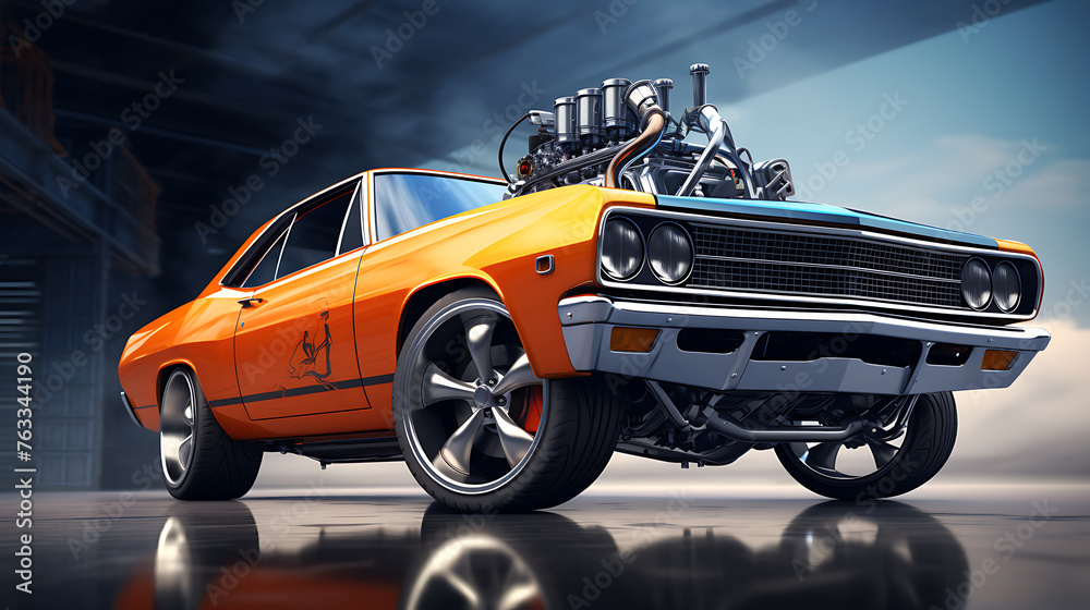 Upgrade the shocks and struts on a muscle car.
