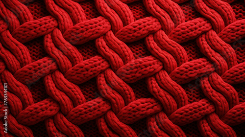 Close Up Knitted Red Background