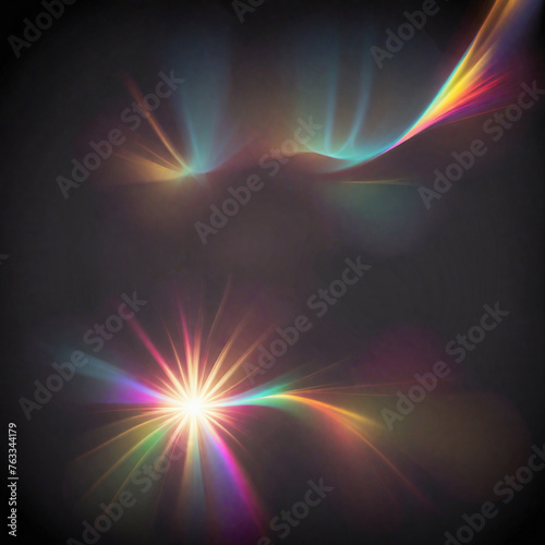 Colorful light beams 