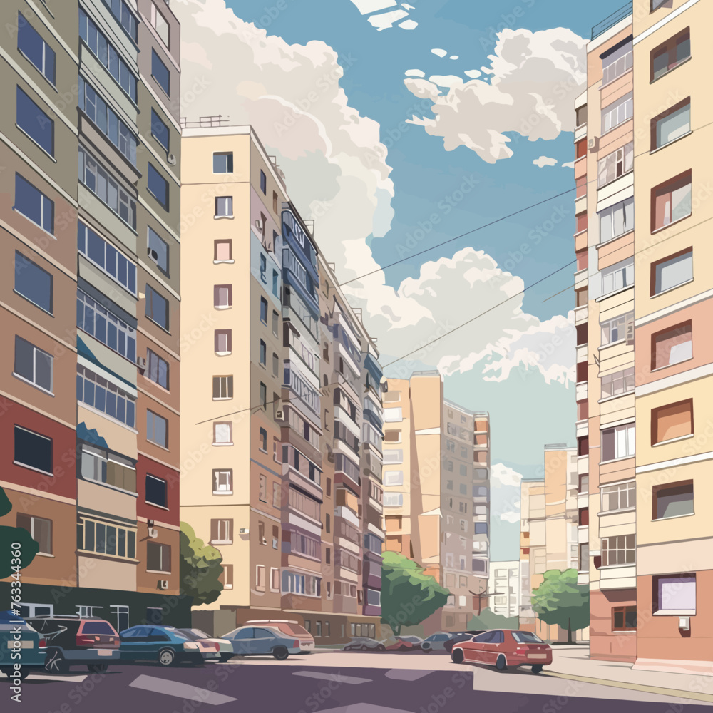 Apartment Buildings Illustration