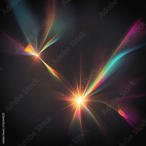 Colorful light beams 