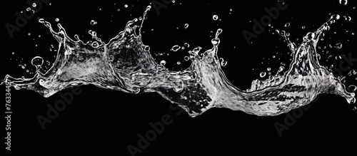 Water splash with black background