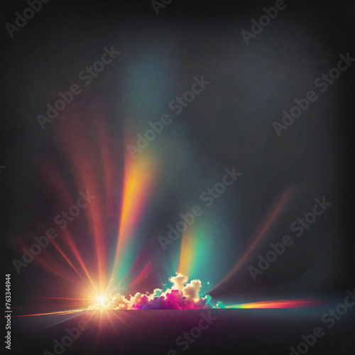 Colorful light beams 