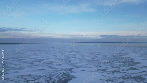 Wallpaper Mural The lake is covered with ice to the horizon. Torontodigital.ca