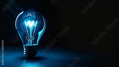 idea, light bulb, innovation, invention, lamp, power, blue neon, electric, energy, bulb, bright, concept, glass, inspiration, intelligence, light, technology, black, glow, solution, dark, object, imag
