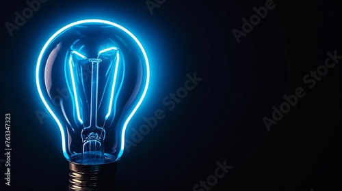 idea, light bulb, innovation, invention, lamp, power, blue neon, electric, energy, bulb, bright, concept, glass, inspiration, intelligence, light, technology, black, glow, solution, dark, object, imag