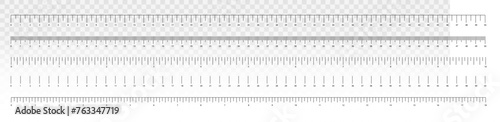 Ruler. Set of rulers. Measuring tool. Ruler scale. Mesh centimeter, inch. Size indicator blocks. Metric centimeter, inch size indicators. Vector