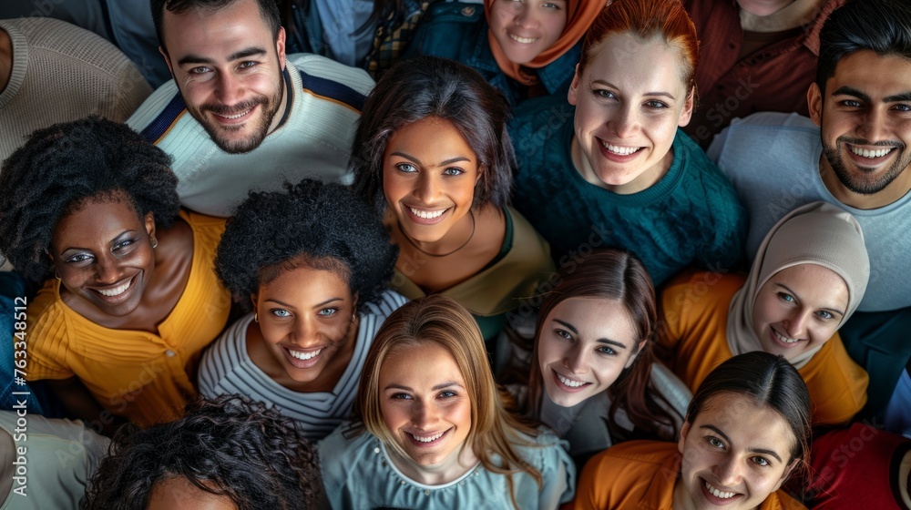 Fototapeta premium A diverse group of smiling people representing confidence and looking into the camera