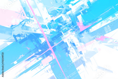 青とピンクの未来感のある抽象的な背景イラスト