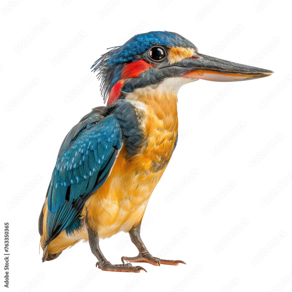 Fototapeta premium stork billed kingfisher on isolated transparent background