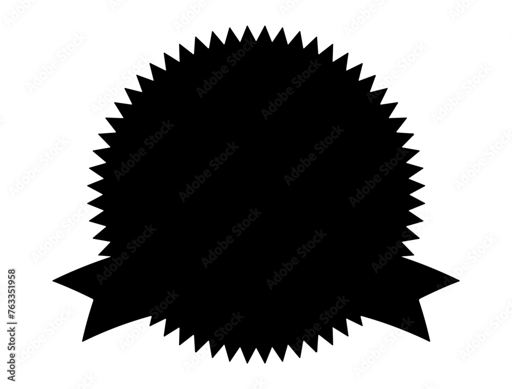 Fototapeta premium Badge shape silhouette vector art white background