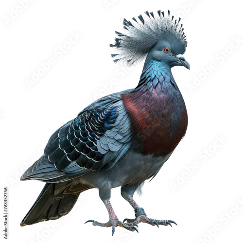 victoria crowned pigeon on isolated transparent background © Rushi
