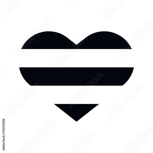 Gender Identity Flag Heart Symbol: LGBTQ+ Inclusivity Vector Illustration for Pride and Equality