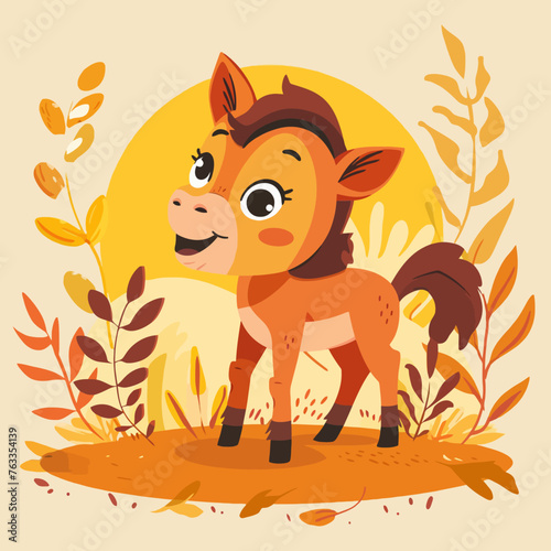 illustration of a happy foal