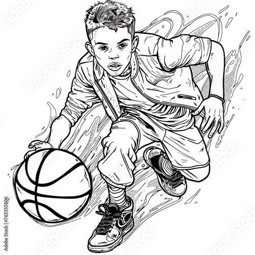 athlete basketball for coloring pages