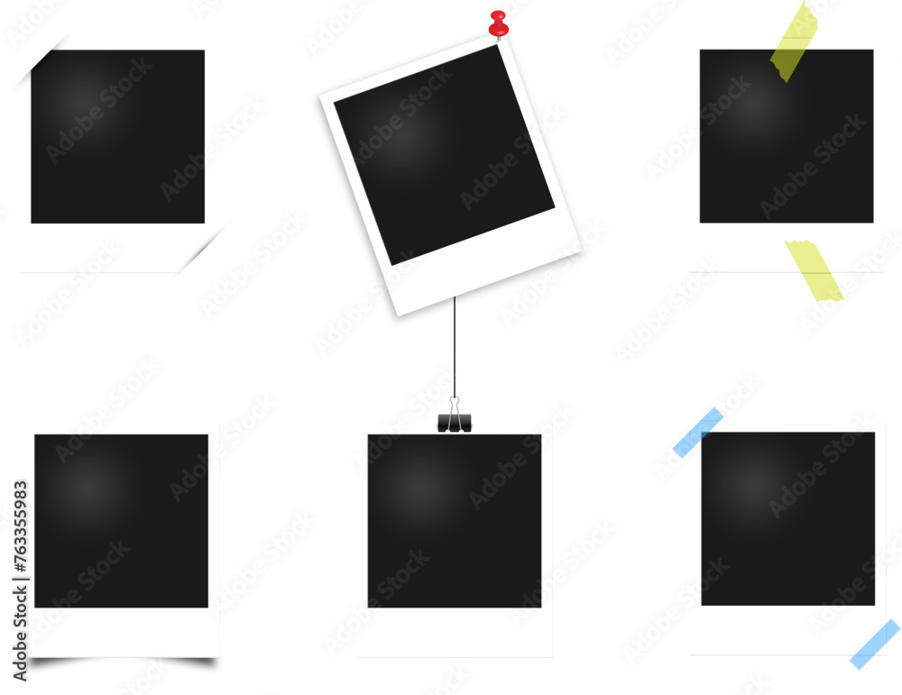 Set of polaroid photo frames. Set of vector photo frames on white background. Vector photo frames Set of polaroid photo frames. Set of vector photo frames on white background. Vector photo frames