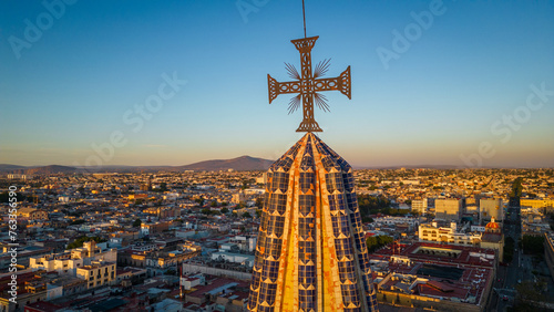 Guadalajara view from cathedral tower at sunset  photo
