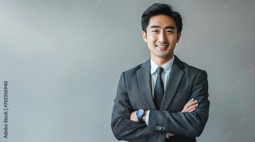 Portrait of a handsome young asian businessman standing with crossed arms
Portrait of a handsome young asian businessman standing with crossed arms