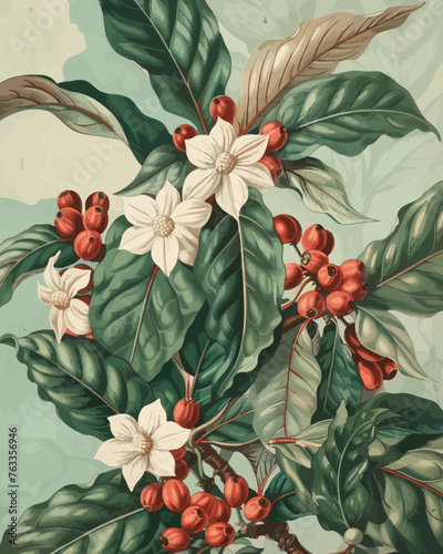 Plants of Coffee Arabica Beans