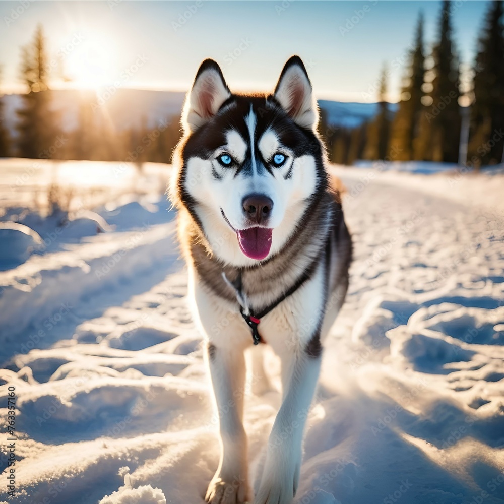 Winter’s Embrace: A Canine Journey through the Snow-Covered Forest