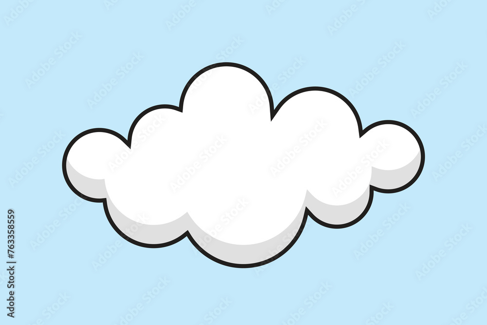 Vector Outline Cartoon Cloud Isolated on Blue Background. Minimal Cloud in Cartoon Style. Funky Cartoon Style One Cloud design element. Environment illustrations. Vector Outline Cartoon Cloud Isolated on Blue Background. Minimal Cloud in Cartoon Style. Funky Cartoon Style One Cloud design element. Environment illustrations.