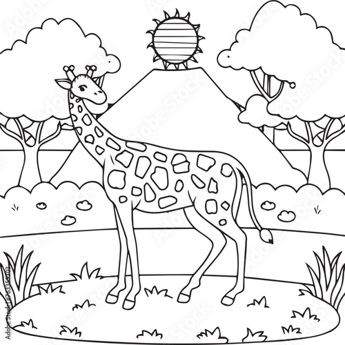 Safari coloring pages. Safari outline for coloring book