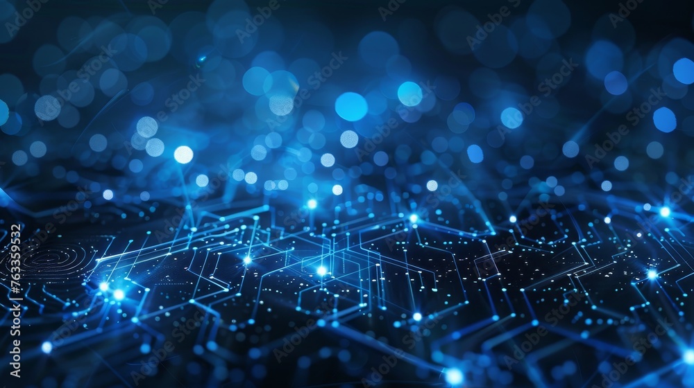 Obraz premium Technology background, the circuit board on a dark blue color
