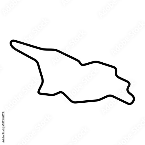 Georgia country simplified map. Thick black outline contour. Simple vector icon