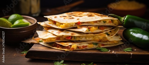 A stack of Mexican quesadil...
