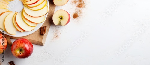 Apples and cinnamon on cutt...