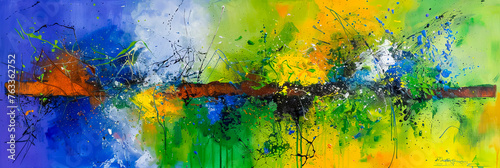 Bunte Farben als Kunst. Ein Gemälde aus Wasserfarben oder Ölfarben. 