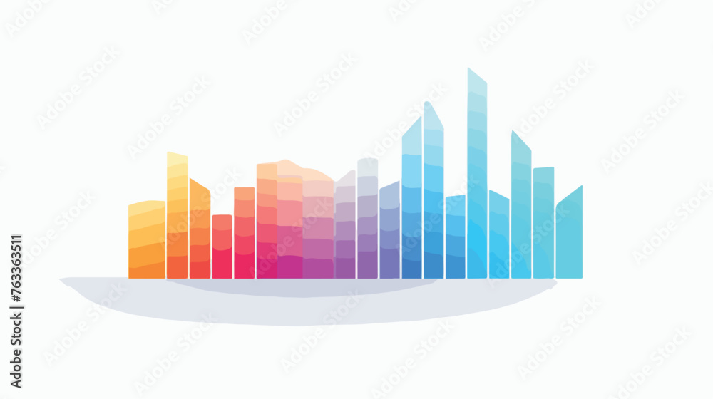 Flat design graph chart icon vector illustration  