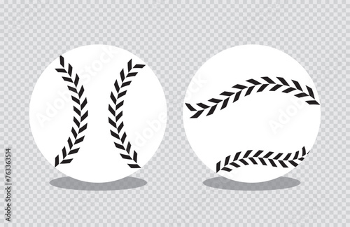 Baseball ball sign icon. Sport symbol. Gray flat square button with shadow. Modern UI website navigation. Isolated on white background in eps 10.