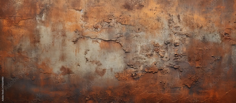 Close up of rusty metal surface with brown pattern - obrazy, fototapety, plakaty 