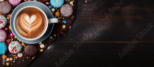A heart topping a coffee cu...