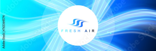 Swirling blue waves with a fresh aroma. Waves showing a stream of clean fresh air. Vector illustration.
