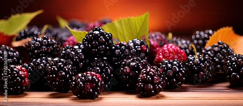 A pile of ripe blackberries...