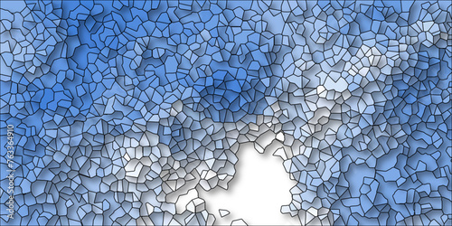 Abstract Seamless Multicolor Broken Stained-Glass Geometric Retro Tiles Pattern Quartz Crystal 3D Voronoi Diagram Background. For Artful Websites, Presentations, Brochures, and Social Media Graphics.