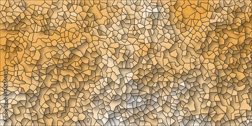 Abstract Seamless Multicolor Broken Stained-Glass Geometric Retro Tiles Pattern Quartz Crystal 3D Voronoi Diagram Background. For Artful Websites, Presentations, Brochures, and Social Media Graphics.
