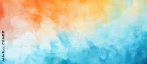 Panel kuchenny z motywem A vibrant sky painting with clouds and a rainbow