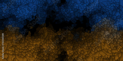 Abstract Seamless Multicolor Broken Stained-Glass Geometric Retro Tiles Pattern Quartz Crystal 3D Voronoi Diagram Background. For Artful Websites, Presentations, Brochures, and Social Media Graphics.