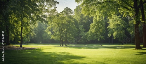 Golf course surrounded by g...