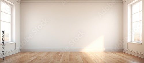An empty room with wooden f...