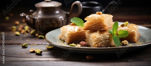 Plate of dessert with nuts ...