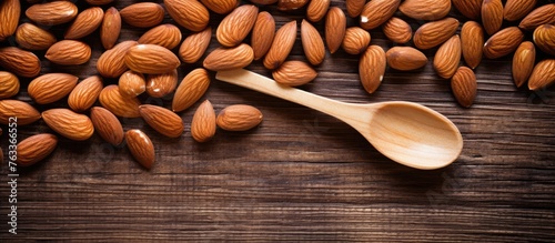 Wooden spoon filled with al...