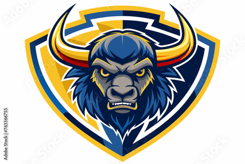 Fototapeta Naklejka Na Ścianę i Meble -   a sports team logo featuring a buffalo vector art illustration