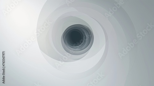 Abstract image of minimalistic background. Composition of a funnel, circles layered on top of each other, black hole, gradient, smooth transition, flat design. Generative by AI © Татьяна Лобачова